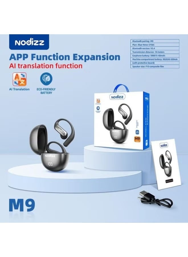 M9 AI Wireless Earphones with Smart Translation | Noise Reduction Bluetooth Headset, Hands-Free Calling, Touch Control, Long Battery Life for Work, Travel & Daily Use - Image 1